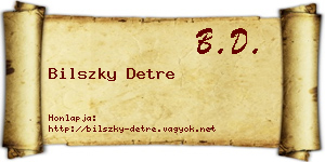 Bilszky Detre névjegykártya